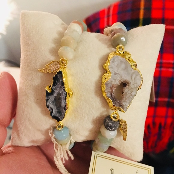 Agate + Amazonite Healing Crystal Bracelets - Picture 5 of 8